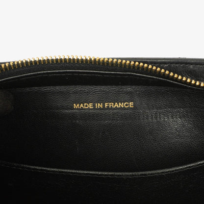 Chanel Schwarze Stepp-Lammleder Schultertasche