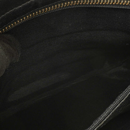 Chanel Schwarze Stepp-Lammleder Schultertasche