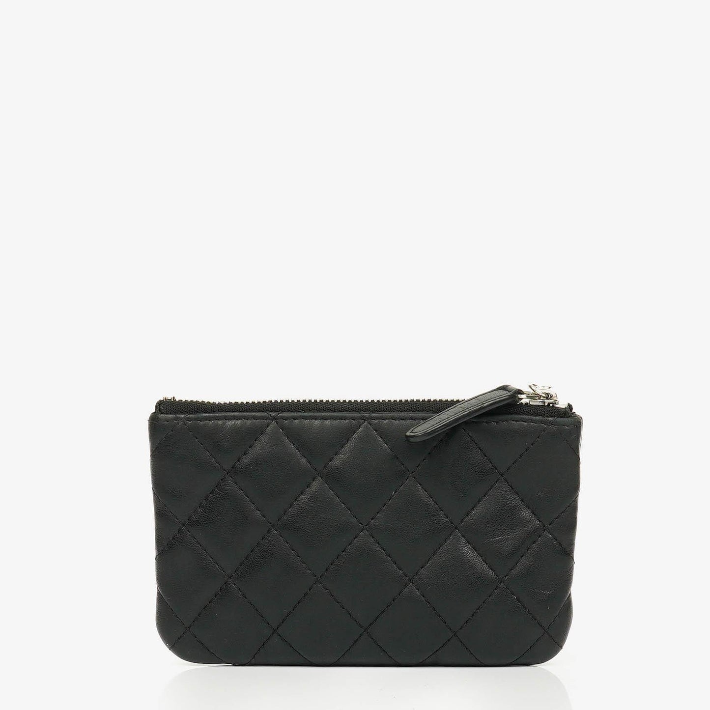 Chanel Kleine Cosmo Kosmetiktasche aus schwarzem gestepptem Lammleder