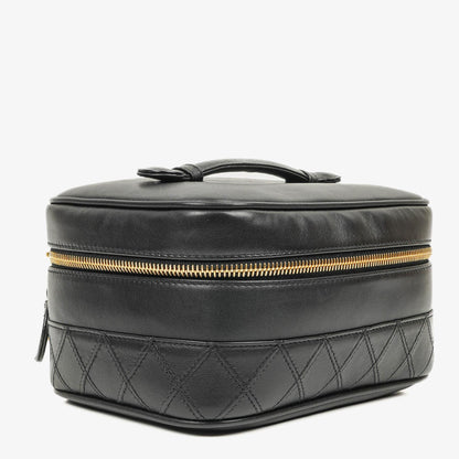 Chanel Timeless Kosmetiktasche Schwarz Lammleder Steppung