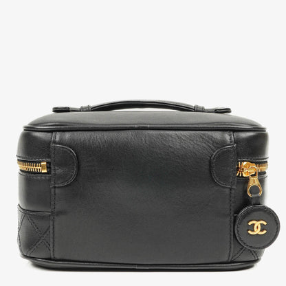 Chanel Timeless Kosmetiktasche Schwarz Lammleder Steppung