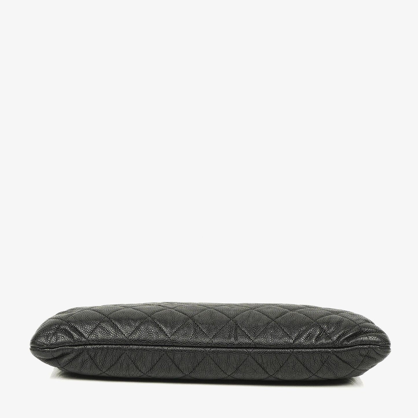 Chanel Boy Medium Clutch aus schwarzem gestepptem Caviar Leder