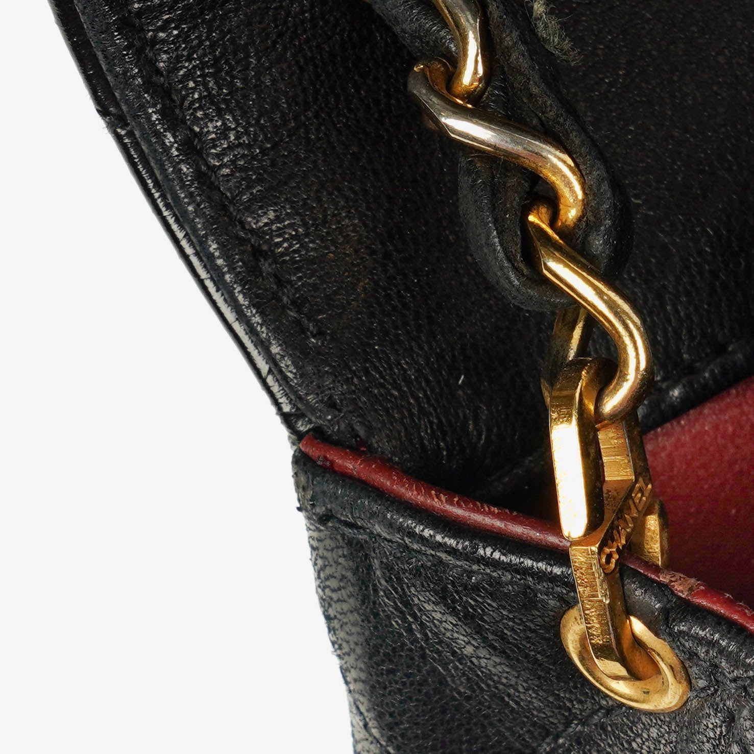 Chanel Square Single Flap Tasche aus schwarzem gestepptem Leder