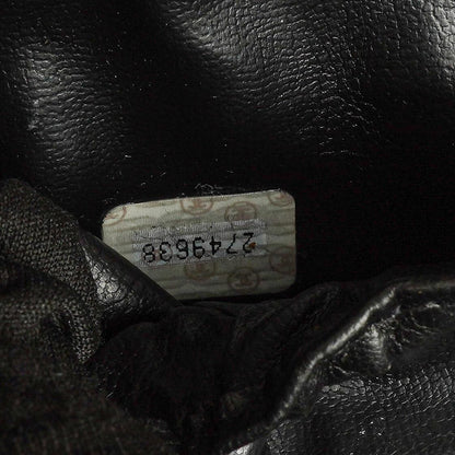 Chanel Vanity Case aus schwarzem gestepptem Leder