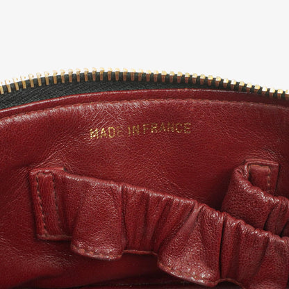Chanel schwarzer gesteppter Kosmetikkoffer aus Leder