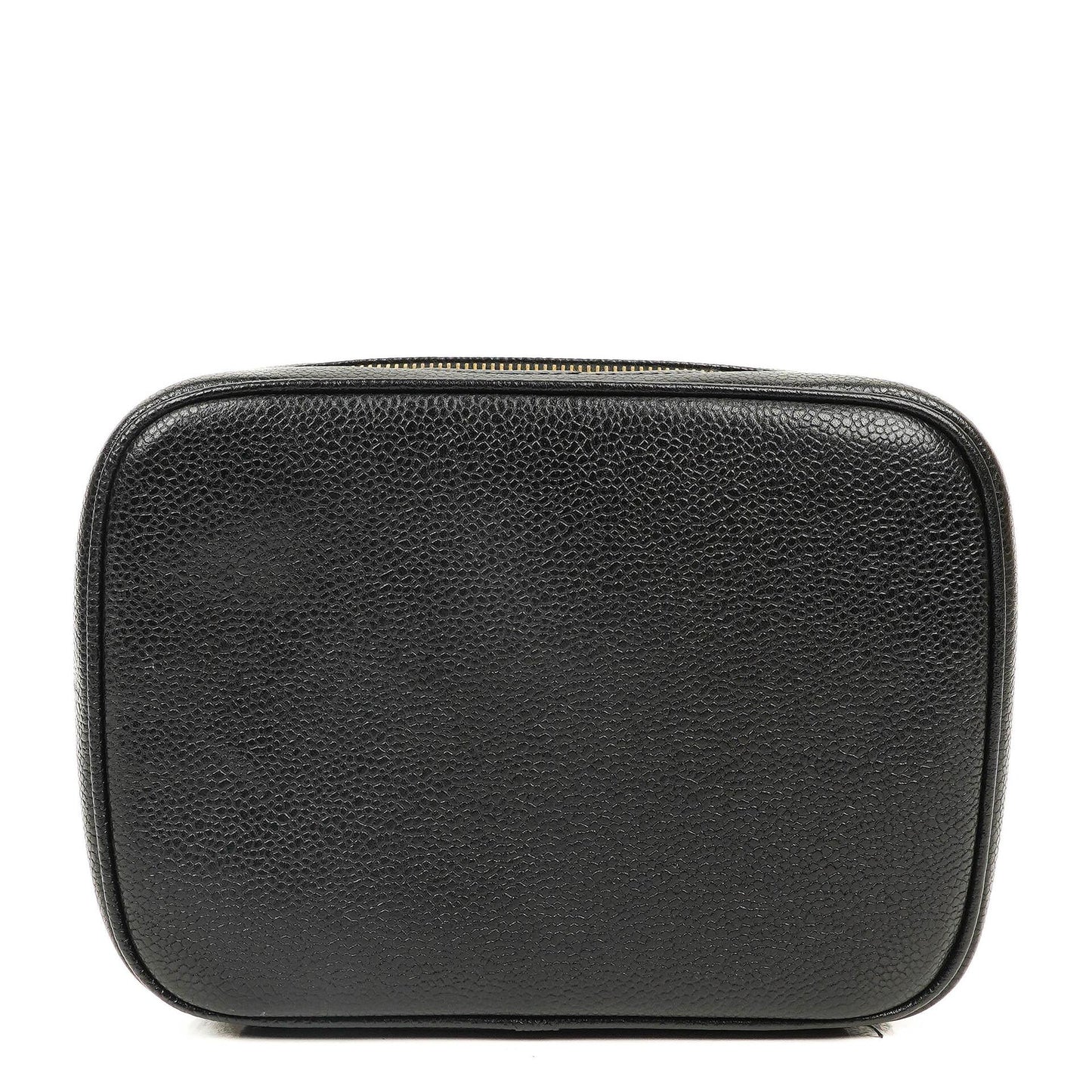 Chanel Kosmetikkoffer aus schwarzem gestepptem Leder