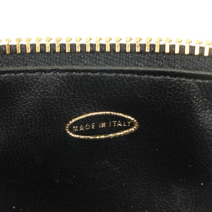 Chanel Kosmetikkoffer aus schwarzem gestepptem Leder