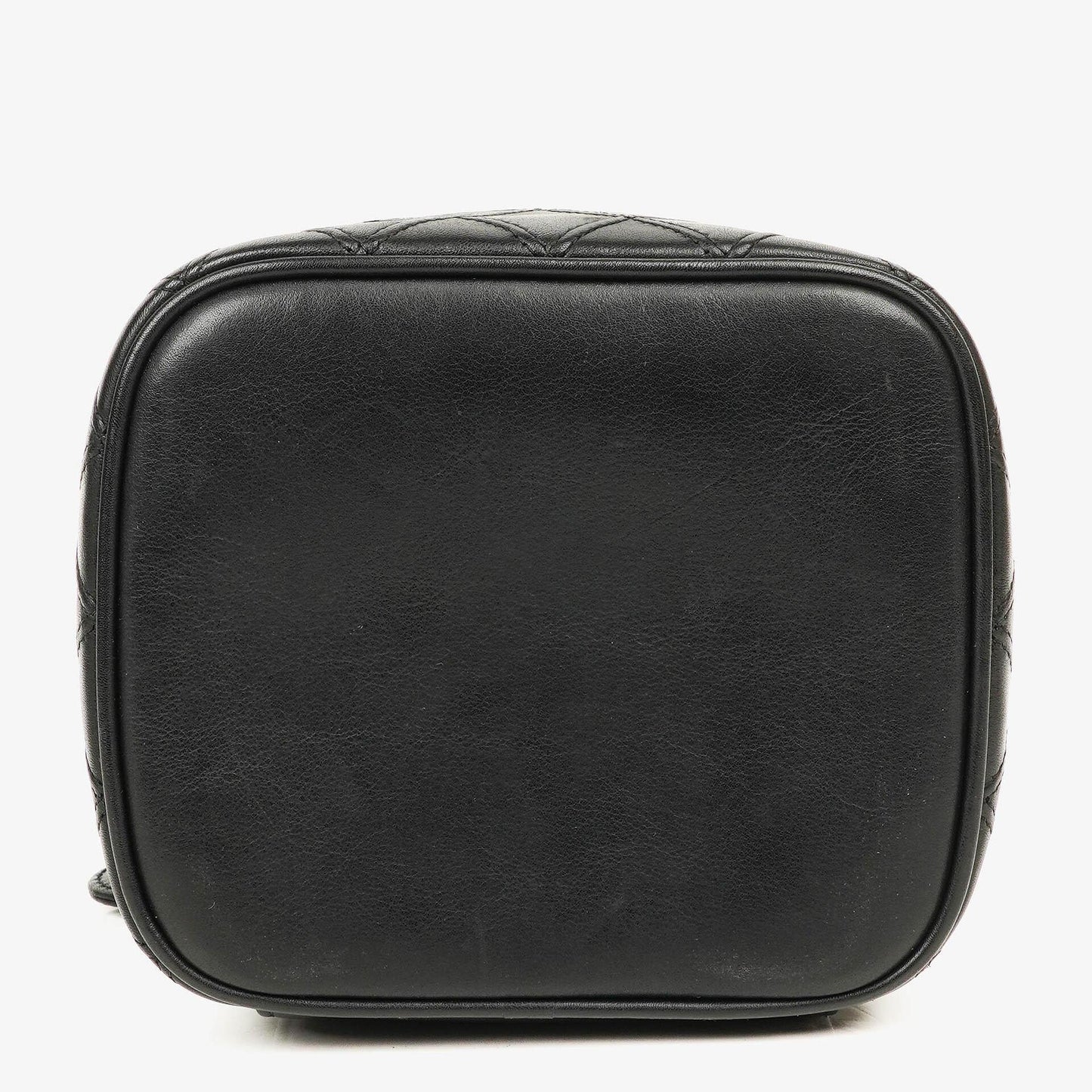 Chanel Kosmetikkoffer aus schwarzem gestepptem Leder
