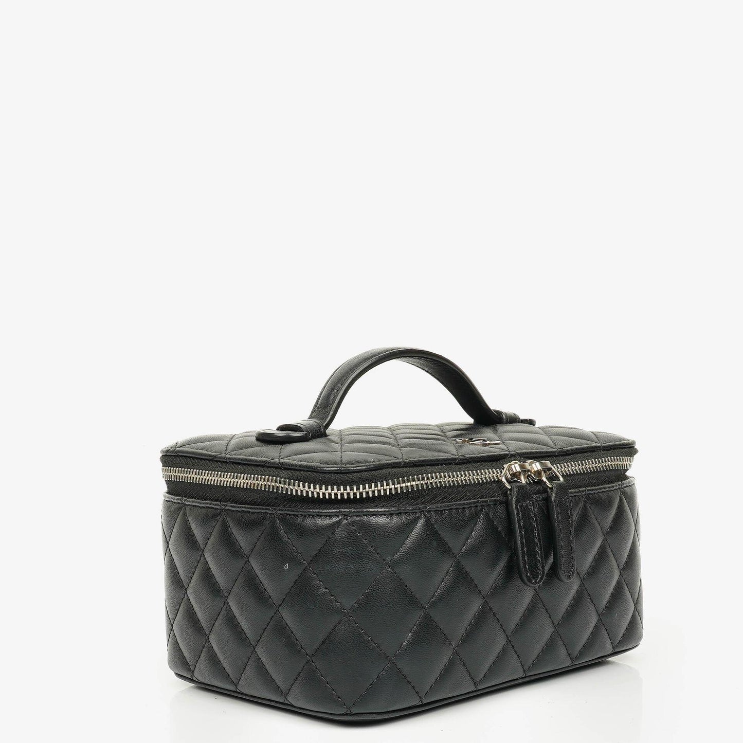 Chanel Vanity Case in Schwarz mit Steppung