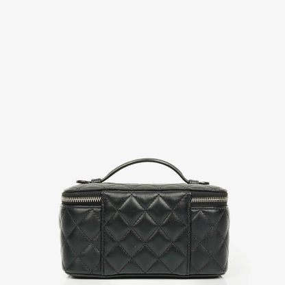 Chanel Vanity Case in Schwarz mit Steppung