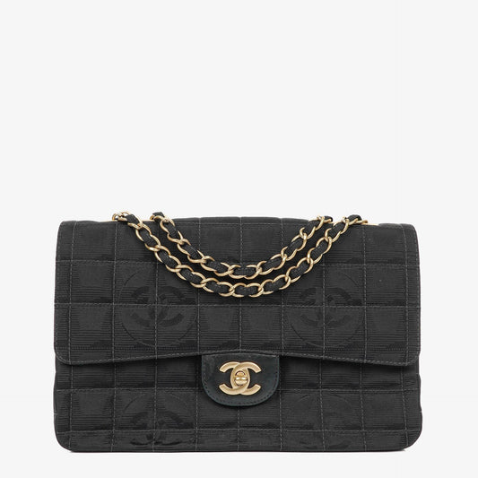 Chanel Travel Line Chocolate Bar Single Flap Tasche in Schwarz
