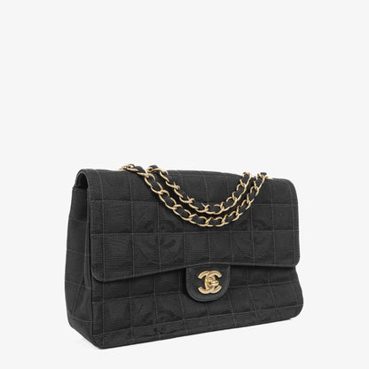 Chanel Travel Line Chocolate Bar Single Flap Tasche in Schwarz