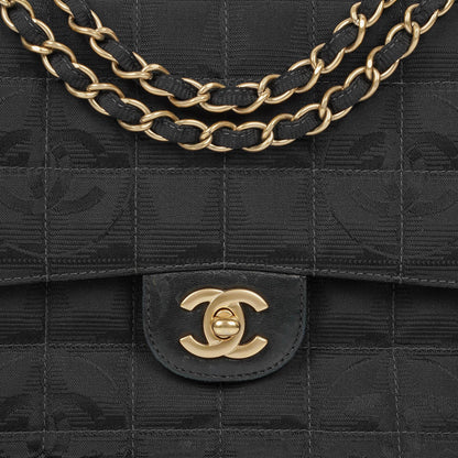 Chanel Travel Line Chocolate Bar Single Flap Tasche in Schwarz