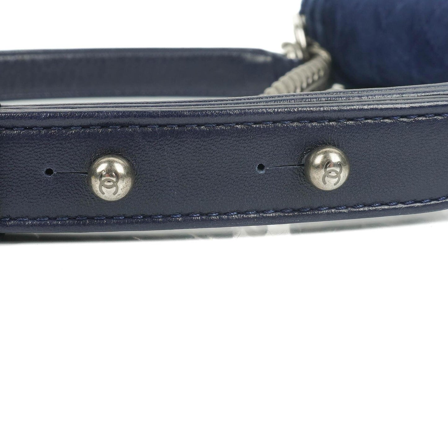 Chanel kleine Boy Flap Tasche aus blauem Samt mit Ruthenium-Hardware