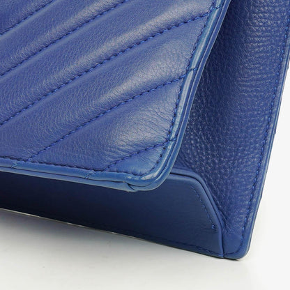 Chanel kleine Envelope Flap-Tasche aus blauem Chevron-Leder