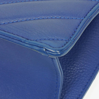 Chanel kleine Envelope Flap-Tasche aus blauem Chevron-Leder