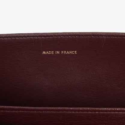 Chanel Mini Classic WOC Full Flap Geldbörse mit Kette aus gestepptem bordeauxfarbenem Lammleder mit 24K vergoldeter Hardware