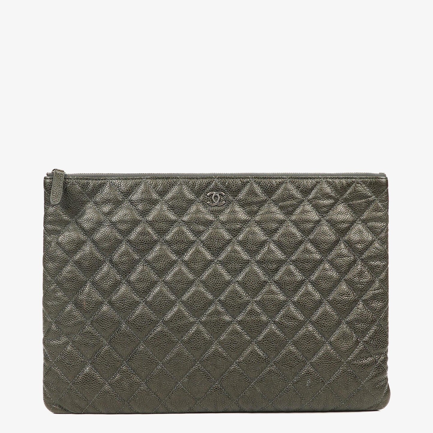 Chanel Boy Kosmetiktasche Groß Metallic Kaviar Steppung