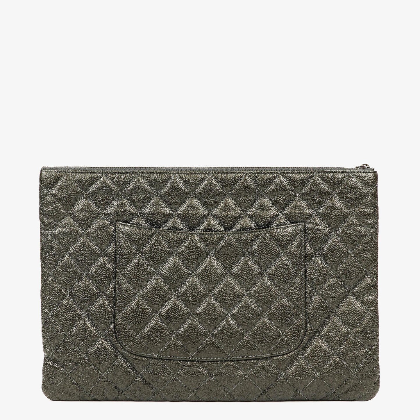 Chanel Boy Kosmetiktasche Groß Metallic Kaviar Steppung