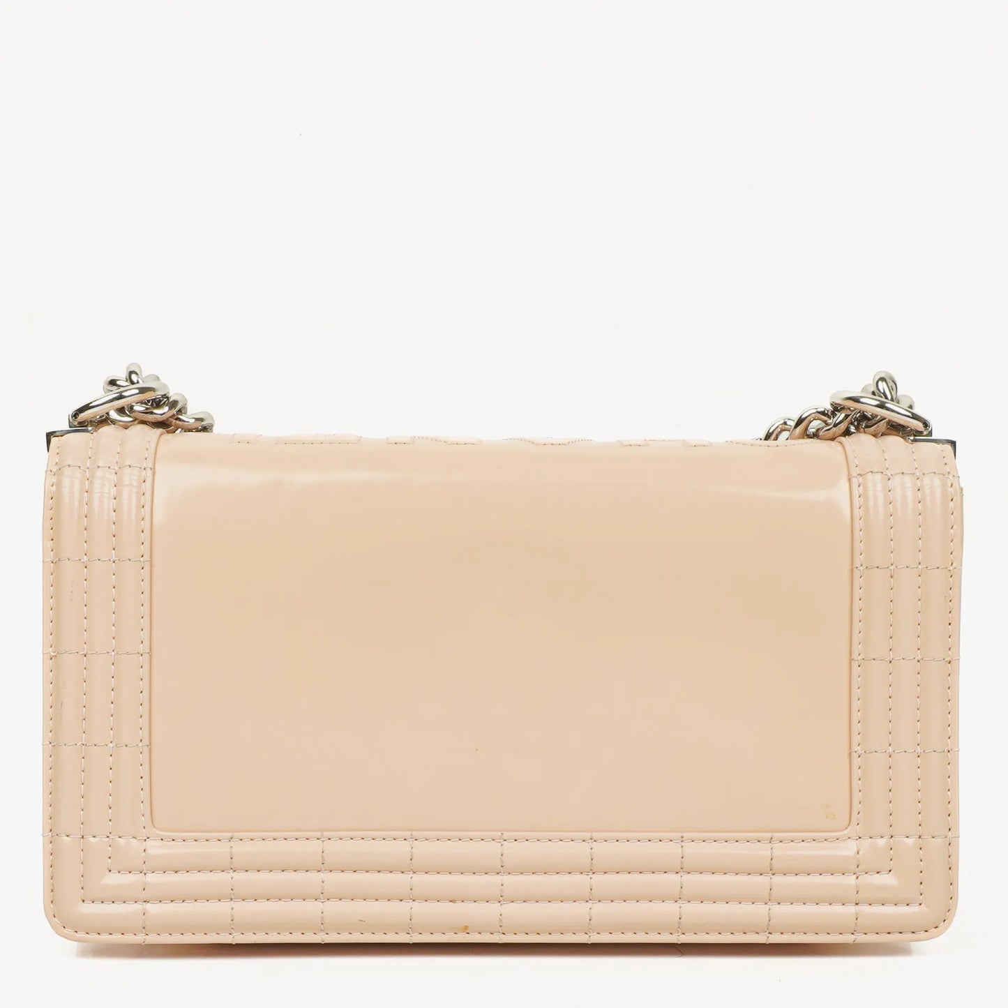 Chanel Boy Flap Bag aus beigem Lackleder