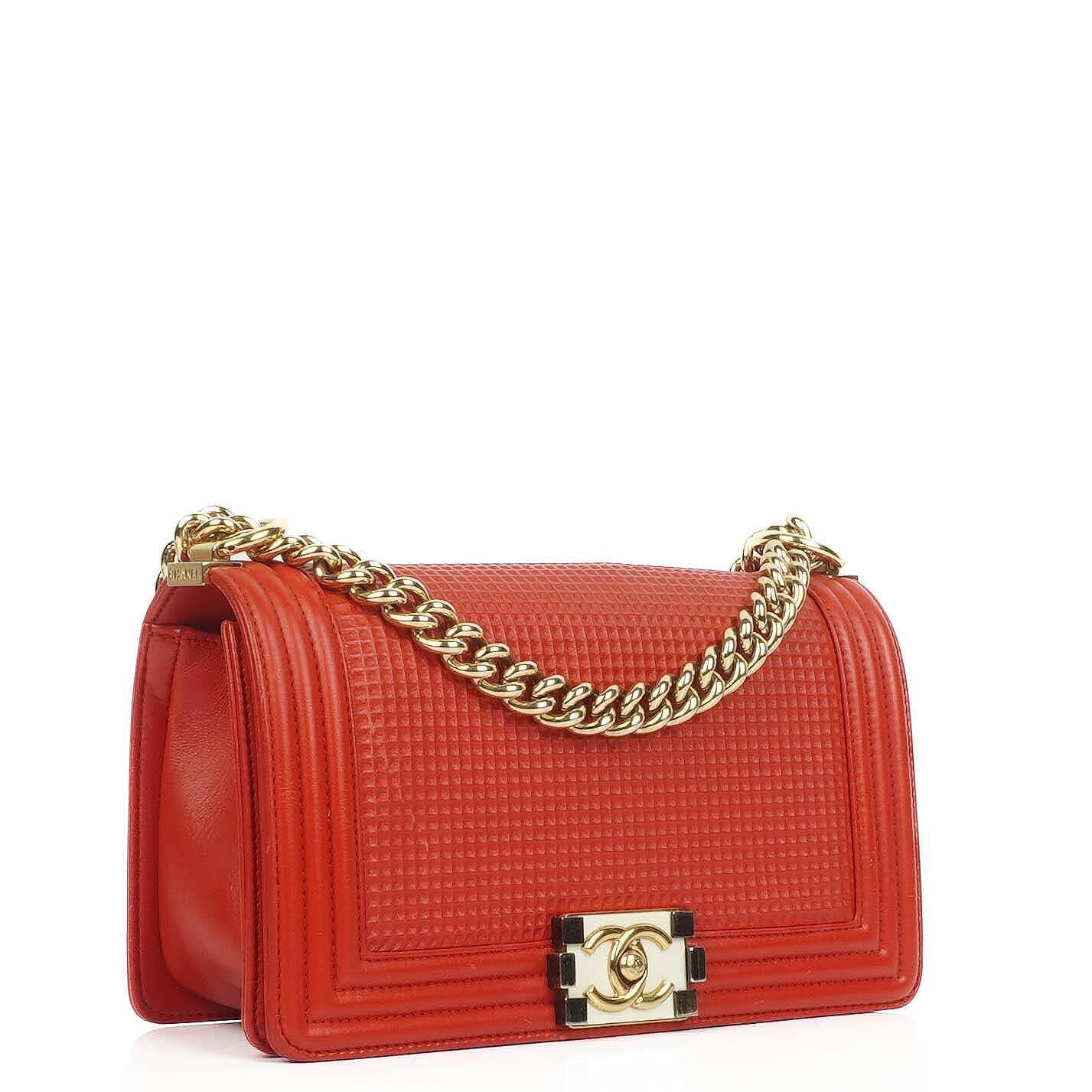 Chanel Boy Flap Tasche aus rotem Leder