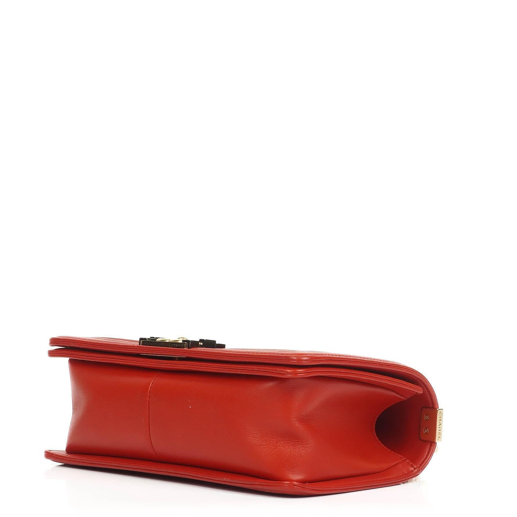 Chanel Boy Flap Tasche aus rotem Leder