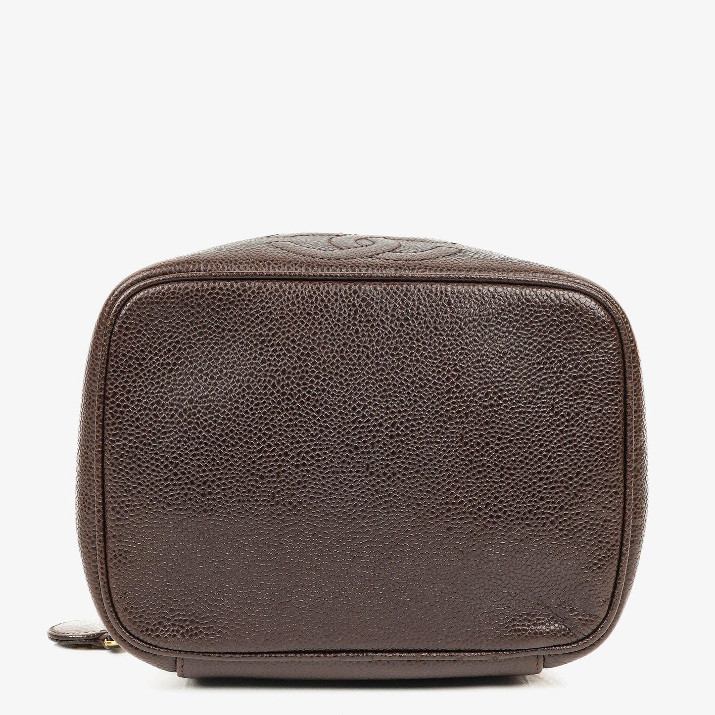 Chanel Braun Caviar Gestepptes Leder Timeless Kosmetiktasche