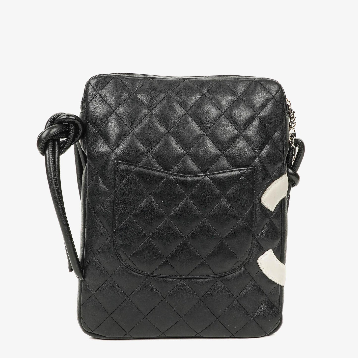 Chanel Cambon Medium Messenger Tasche aus schwarzem gestepptem Leder