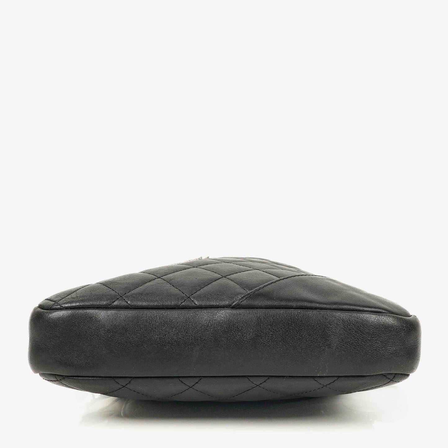 Chanel Cambon Medium Messenger Tasche aus schwarzem gestepptem Leder