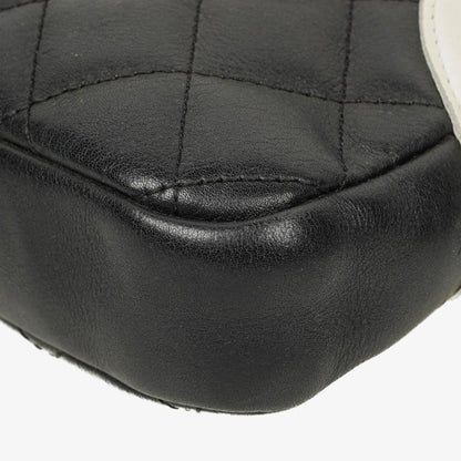 Chanel Cambon Medium Messenger Tasche aus schwarzem gestepptem Leder
