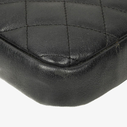 Chanel Cambon Medium Messenger Tasche aus schwarzem gestepptem Leder