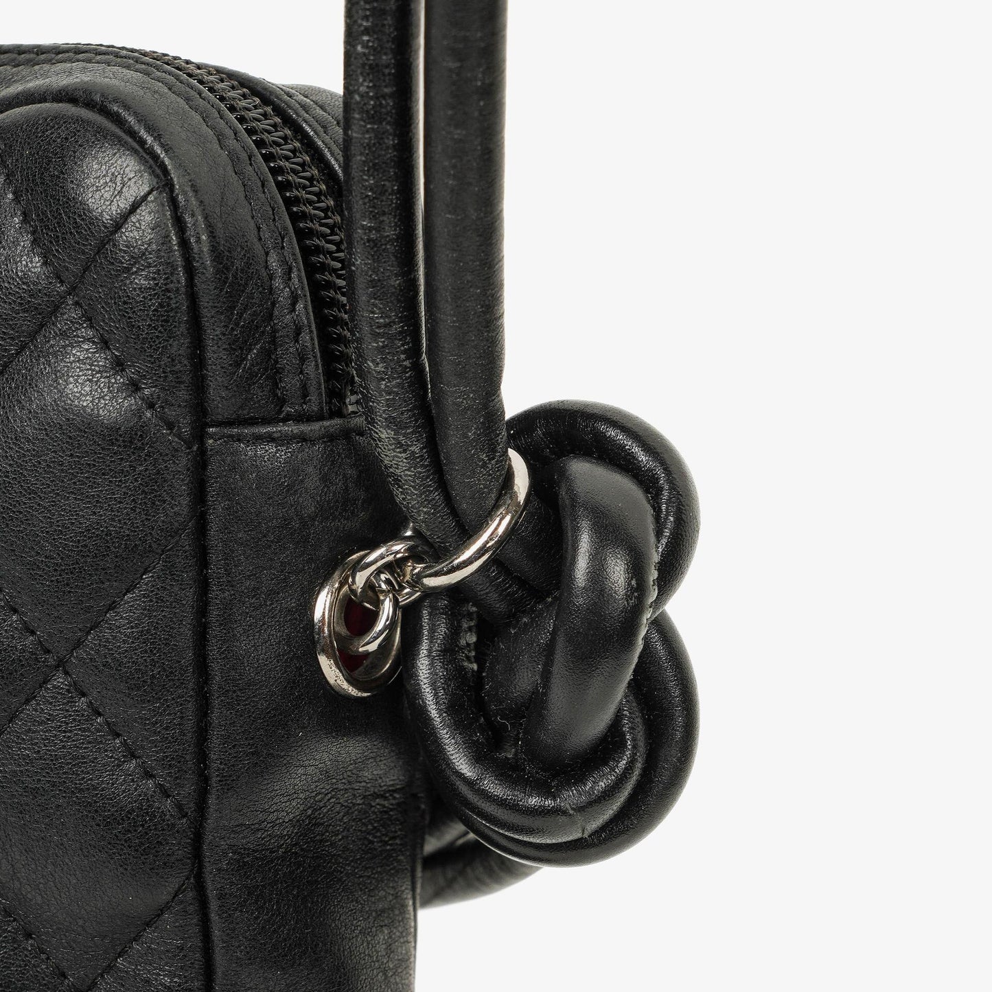 Chanel Cambon Medium Messenger Tasche aus schwarzem gestepptem Leder