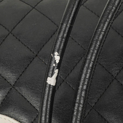Chanel Cambon Medium Messenger Tasche aus schwarzem gestepptem Leder