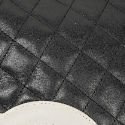 Chanel Cambon Medium Messenger Tasche aus schwarzem gestepptem Leder