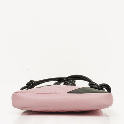 Chanel Cambon mittelgroße Messenger-Tasche aus rosa gestepptem Leder