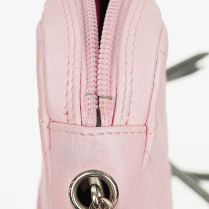 Chanel Cambon mittelgroße Messenger-Tasche aus rosa gestepptem Leder