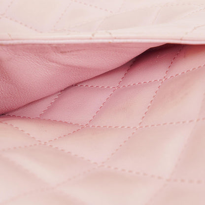 Chanel Cambon mittelgroße Messenger-Tasche aus rosa gestepptem Leder