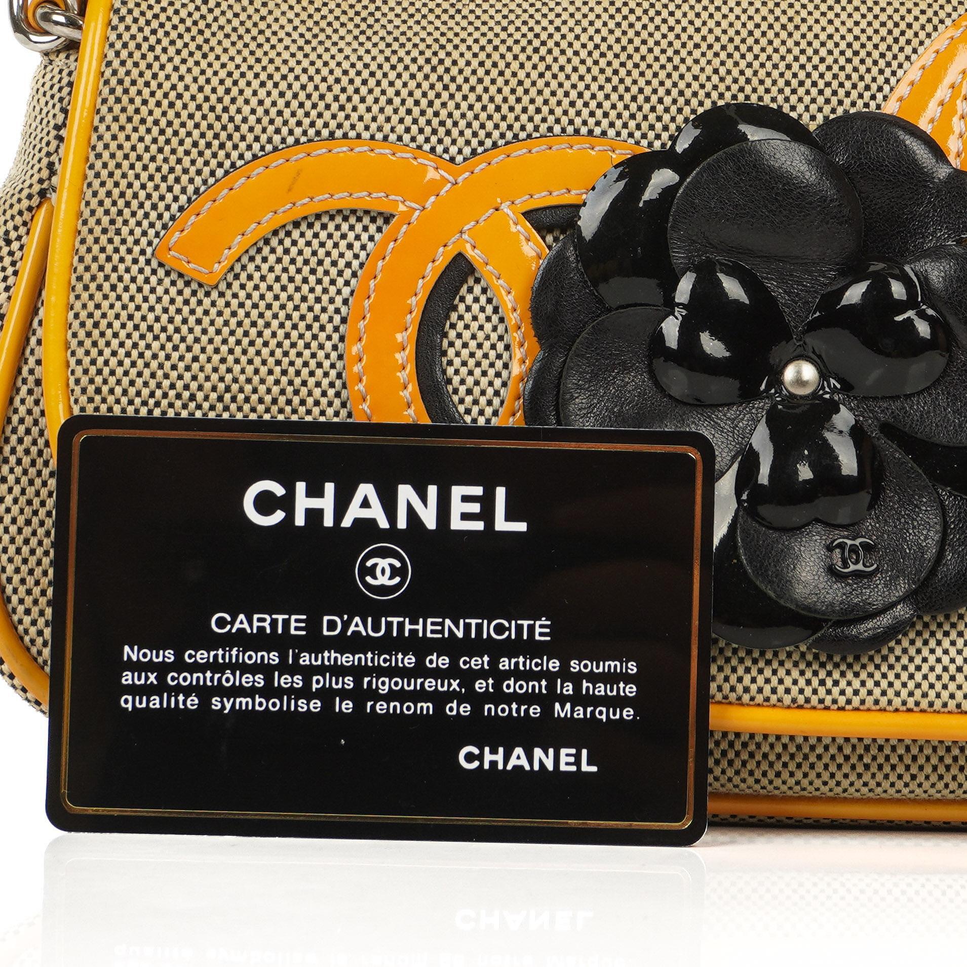 Chanel Camellia No. 5 CC Canvas Klapptasche