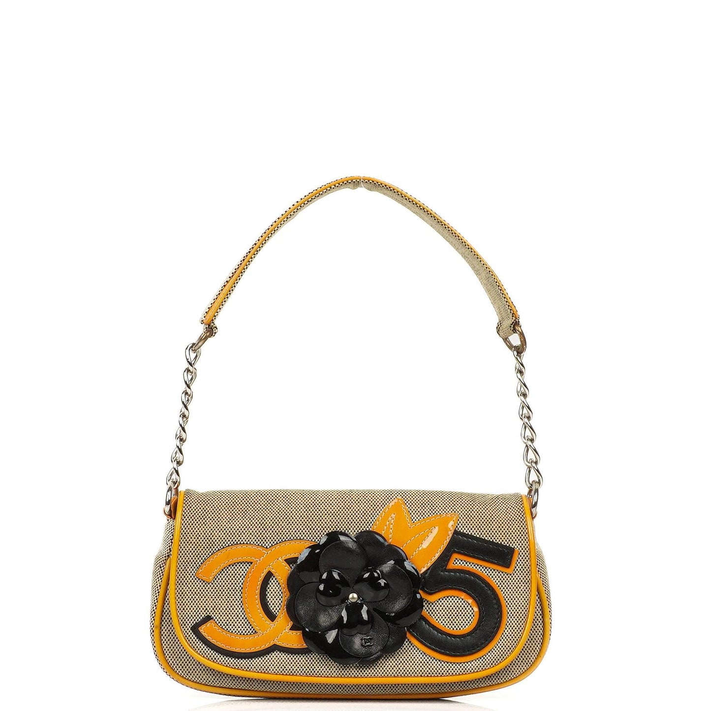 Chanel Camellia No. 5 CC Canvas Klapptasche