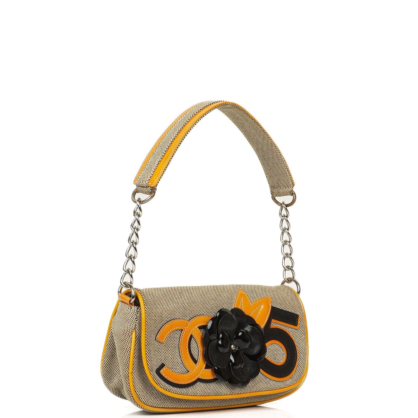 Chanel Camellia No. 5 CC Canvas Klapptasche