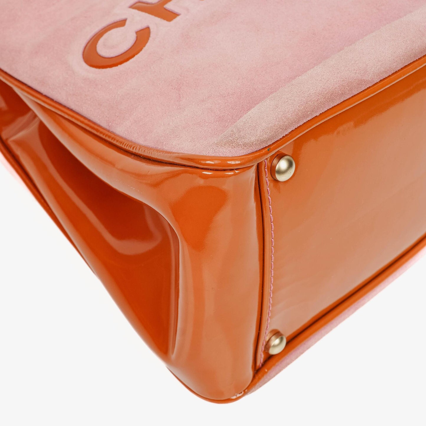 Chanel Camellia Tote Bag aus rosa Wildleder und Patentleder