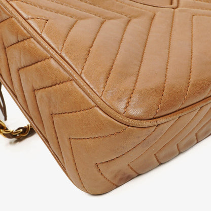 Chanel Camera Umhängetasche aus braunem Leder mit Quaste