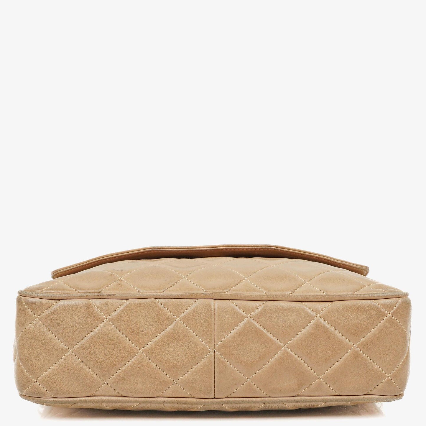 Chanel Camera Tasche aus beigem gestepptem Lammleder mit Quaste und CC