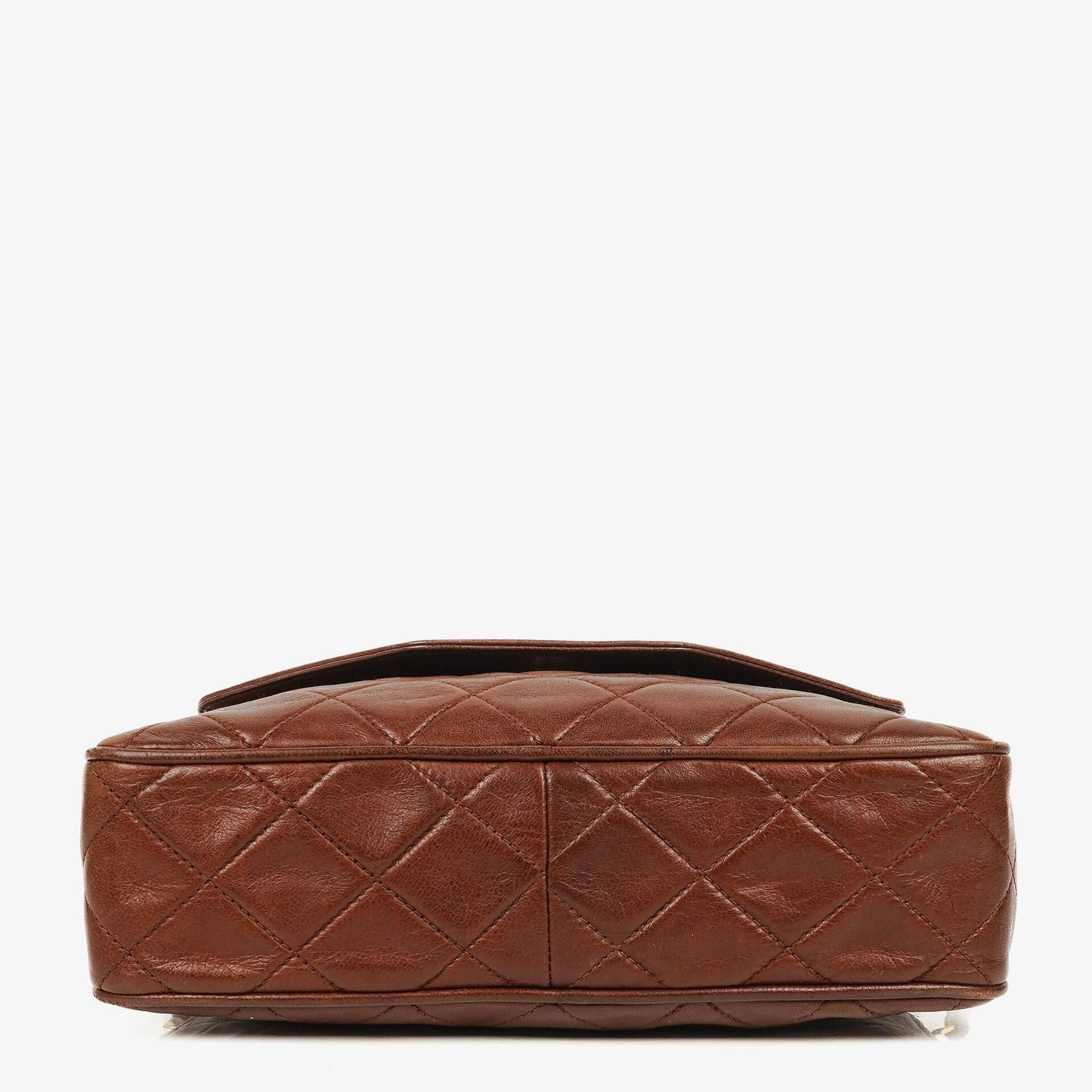 Chanel CC Camera Tassel Bag aus braunem gestepptem Lammleder