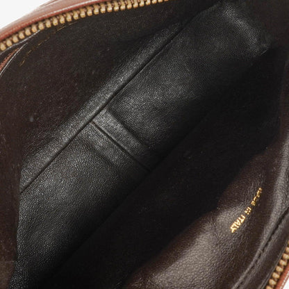Chanel CC Camera Tassel Bag aus braunem gestepptem Lammleder