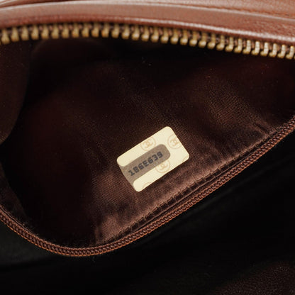 Chanel CC Camera Tassel Bag aus braunem gestepptem Lammleder