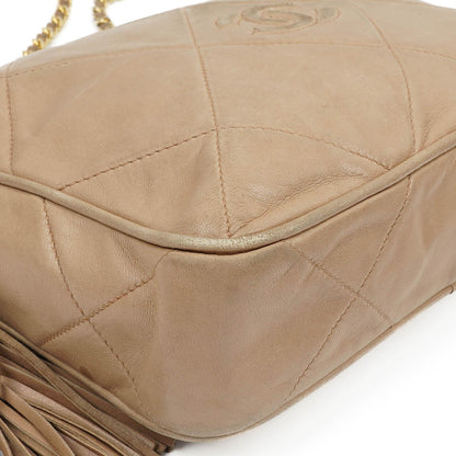 Chanel Kamera Quaste in Beige Stepp-Lammleder