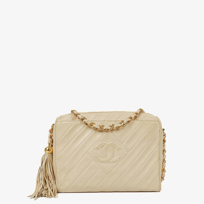 Chanel Kamera Quaste Leder Vordertasche Umhängetasche