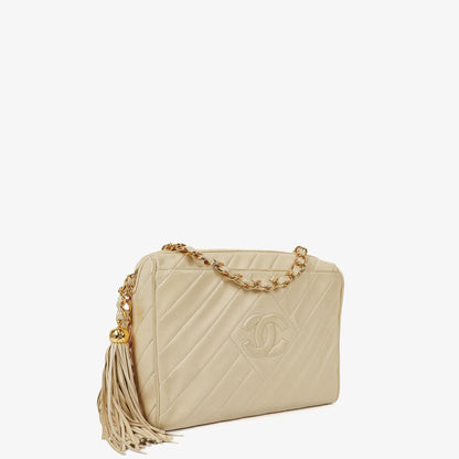 Chanel Kamera Quaste Leder Vordertasche Umhängetasche