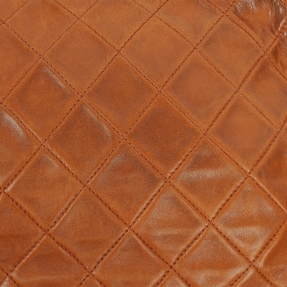 Chanel Small Camera Tasche aus braunem gestepptem Lammleder mit Quaste und CC-Fronttasche